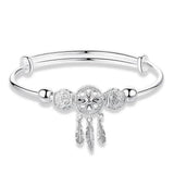 Verstellbares Traumfänger-Armband in Weißgold