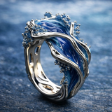 Vintage-Goldring mit Ozeanwelle