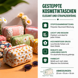 Gesteppte Kosmetiktasche mit Blumenmuster