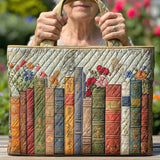 Handgefertigte Stepptasche – Verzauberte Bibliothek